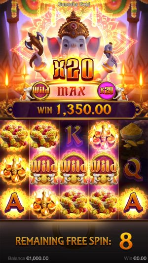 Ganesha Gold: 15 rodadas grátis ativadas
